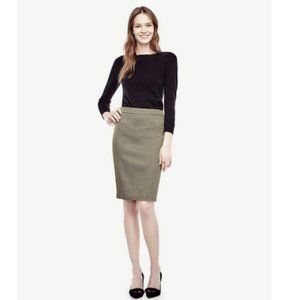 NWT Ann Taylor gold black shimmer pencil skirt 12